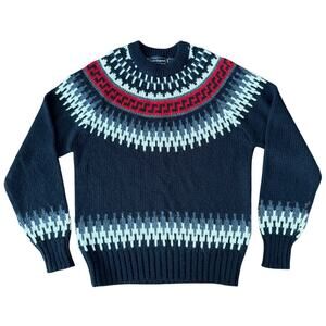 Vintage 90s Peter England Fair Isle Wool Ski Sweater M Nordic